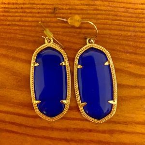 Kendra Scott Elle Gold Drop Earrings in Cobalt